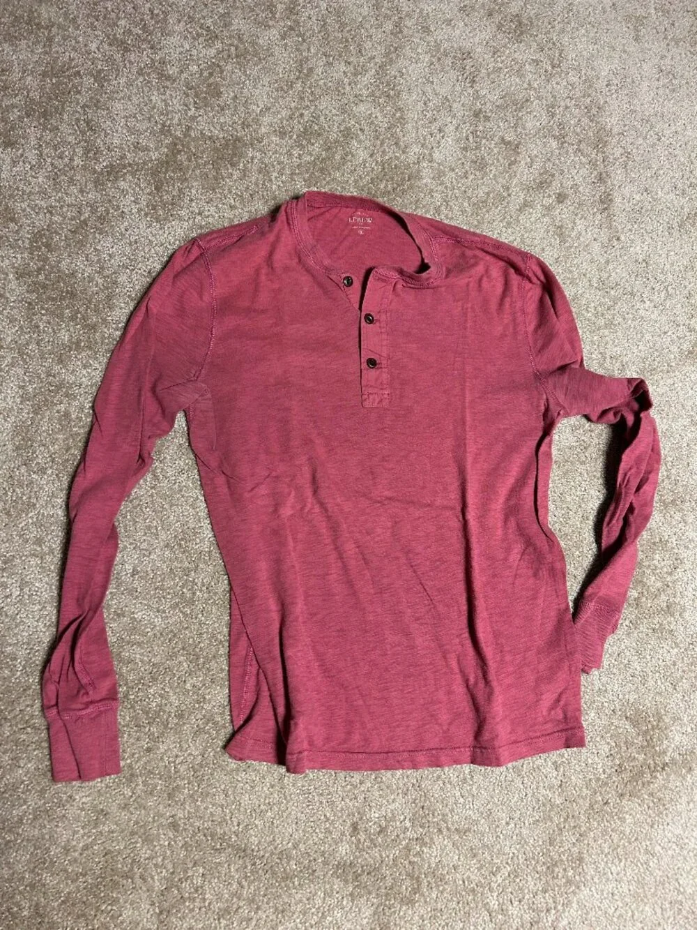 J Crew Henley red small long sleeve shirt